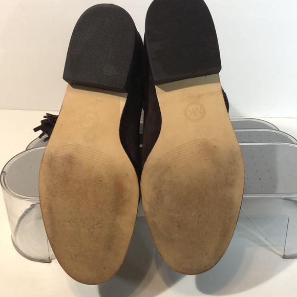 HP 🏆 Michael Kors Rhea Fringe Coffee Booties 8 - Picture 9 of 12
